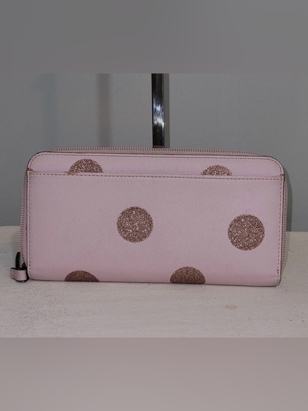 Kate Spade Pink Glitter Dot Continental Wallet - Picture 2 of 16
